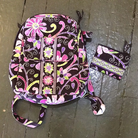 Vera Bradley Handbags - Vera Bradley Backpack With Matching Change Purse